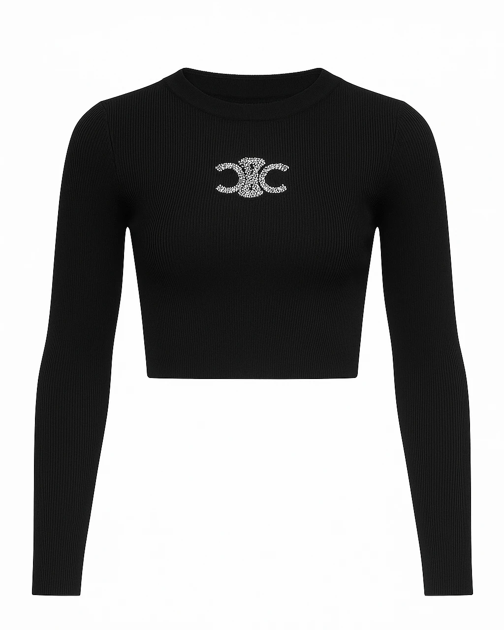 تاپ كراپ آستين بلند نگيني Chanel کد 060030