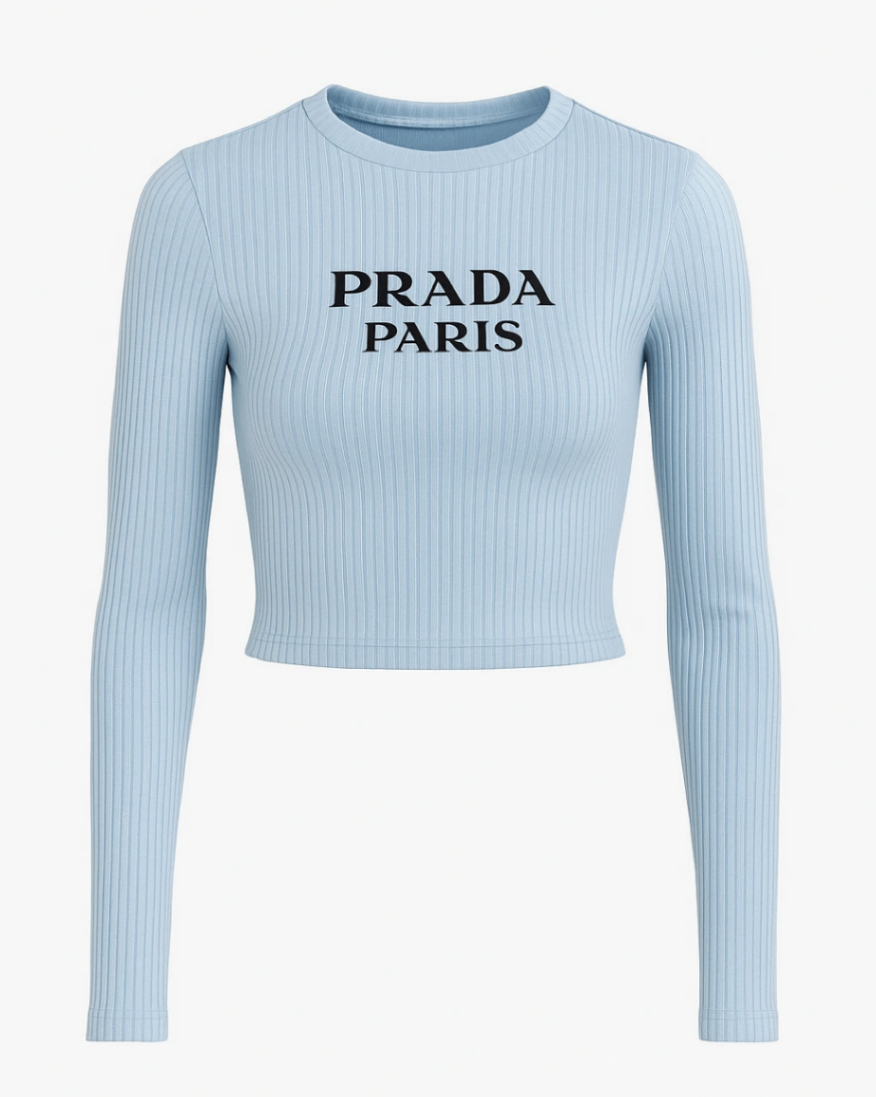 تاپ كراپ آستين بلند Prada Paris کد 060032